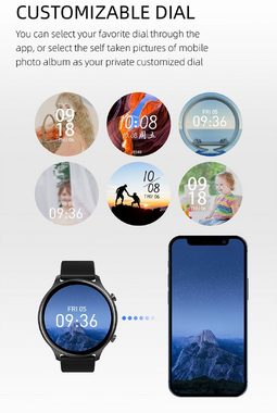 Karen M DS30 Smartwatch (1.39 Zoll), TFT-HD-Display, Bluetooth-Anrufe, 230mAh, IP67, Magnetisches Laden