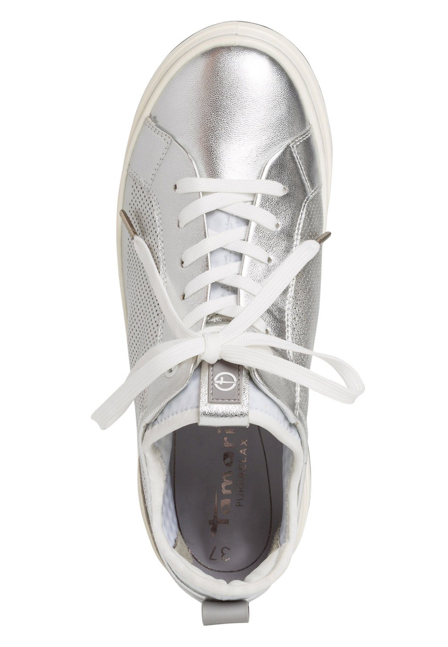 White Tamaris Silver Sneaker 1-23716-24 950