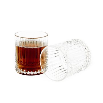 Almina Glas Elisa 6 Tlg. Trinkgläser-Set Wasserglas mit Riffle Design 330 ml