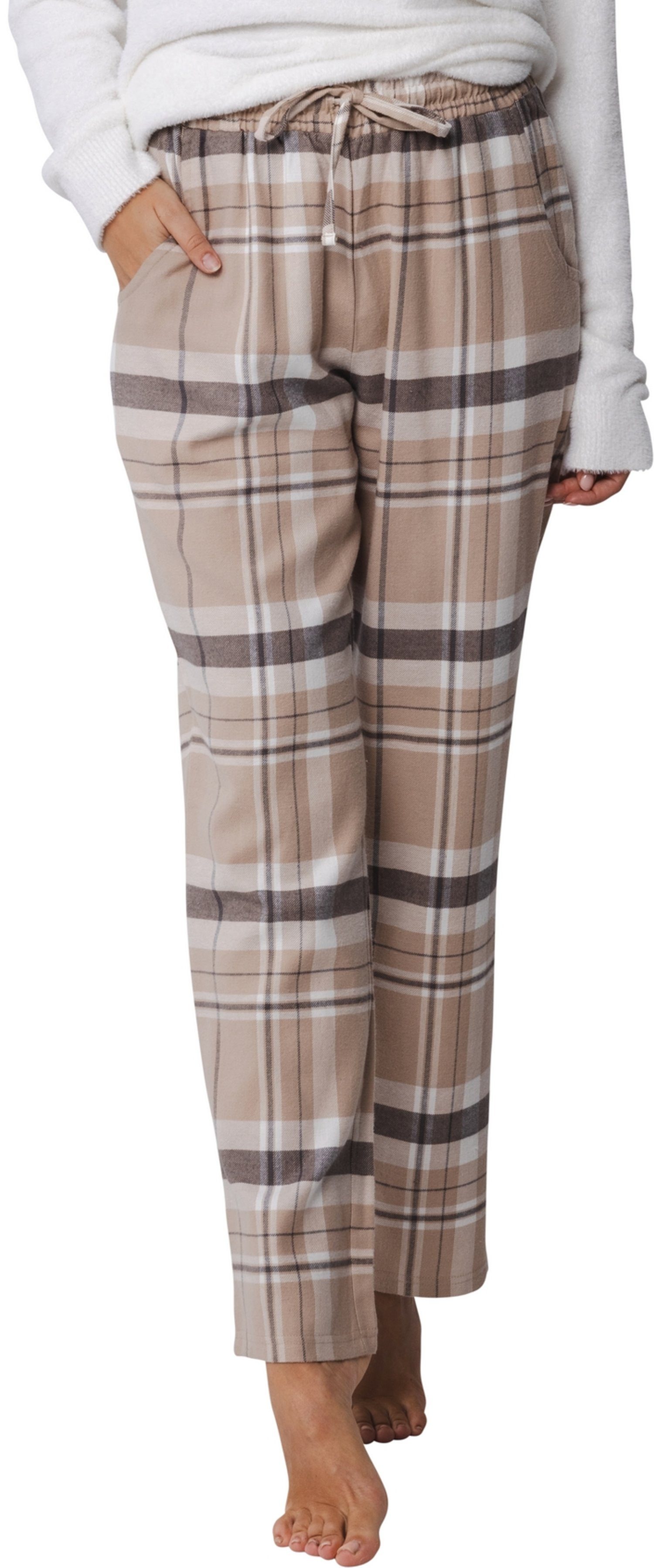 Pastunette Pyjamahose Damen Flanell Schlafanzughose (1-tlg) Baumwolle