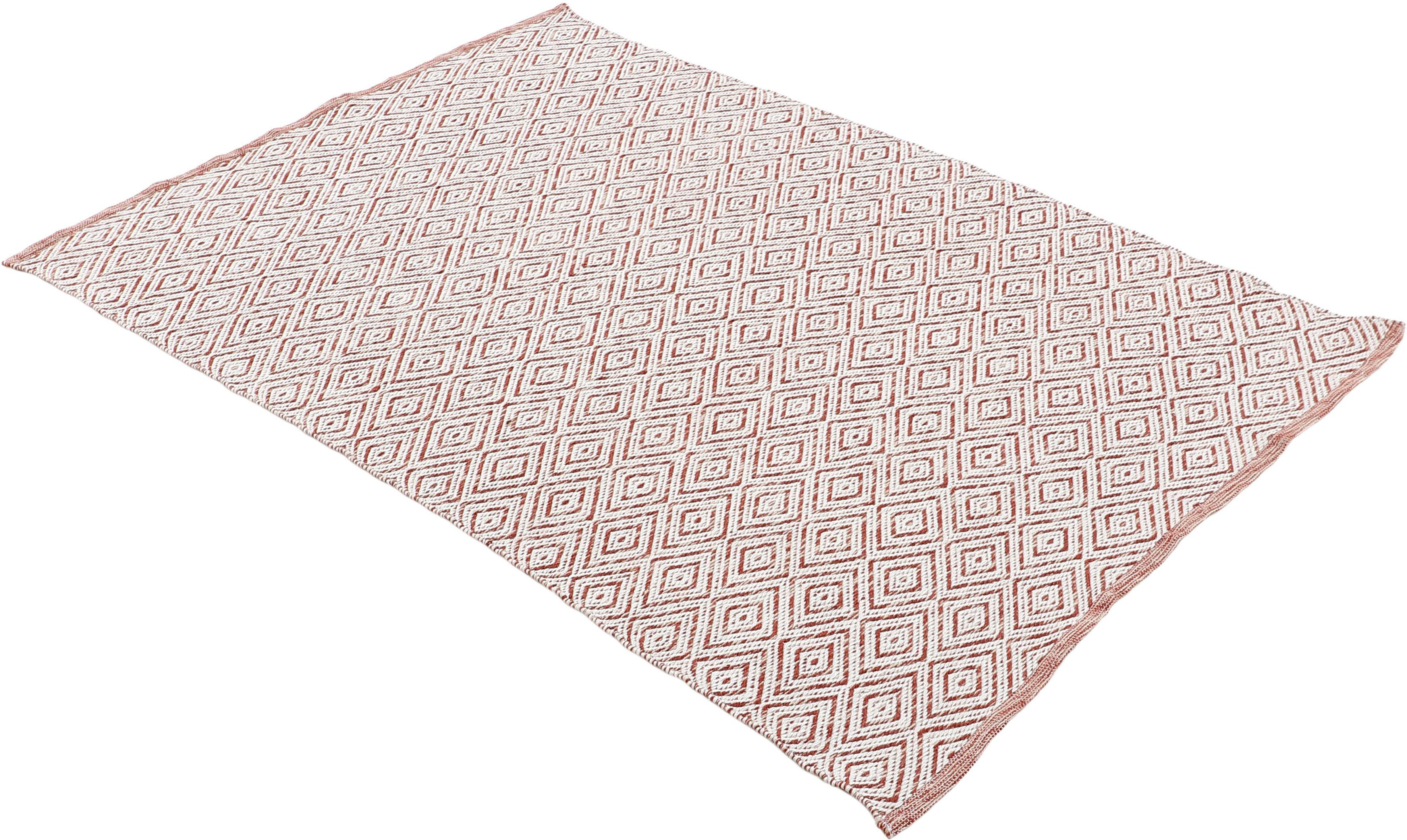 Teppich Frida 200, carpetfine, Flachgewebe, 100% 7 Höhe: mm, Material orange Sisal recyceltem (PET), Wendeteppich, rechteckig, Optik