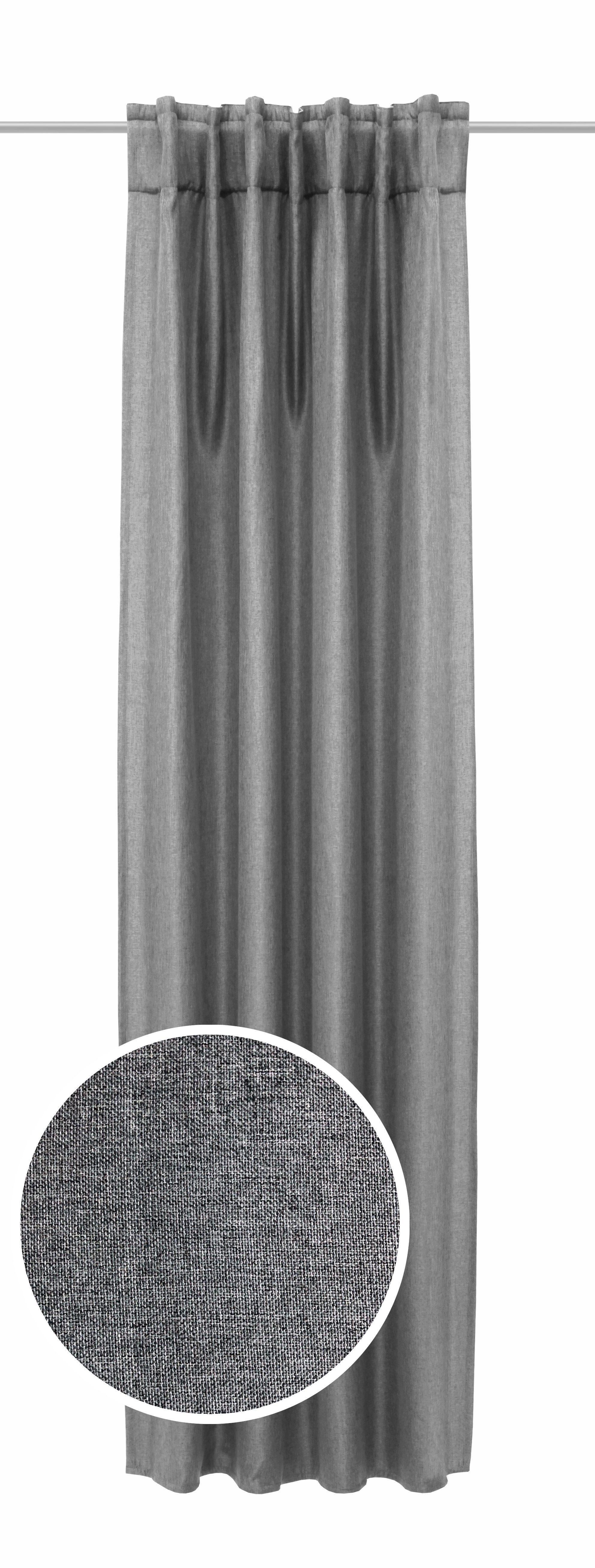 Verdunkelungsvorhang Clever-Kauf-24, Vorhang Jolie Verdunkelungsvorhang Leinenoptik, verdunkelnder grau