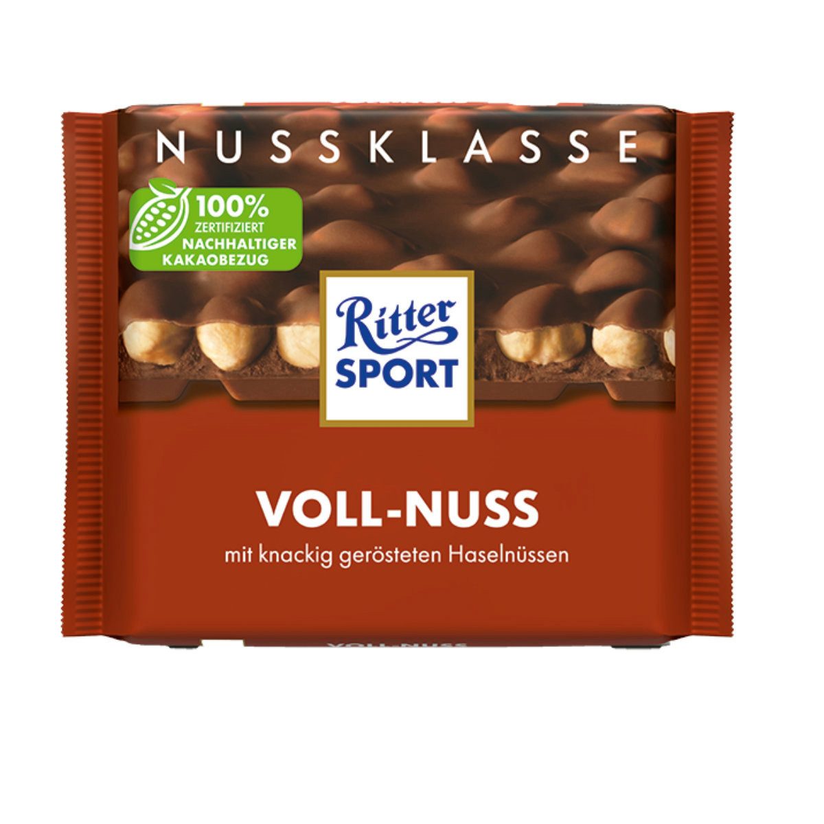 Ritter SPORT Schokolade, Ritter Sport Nuss Klasse Voll Nuss mit ganzen Haselnüssen 100g