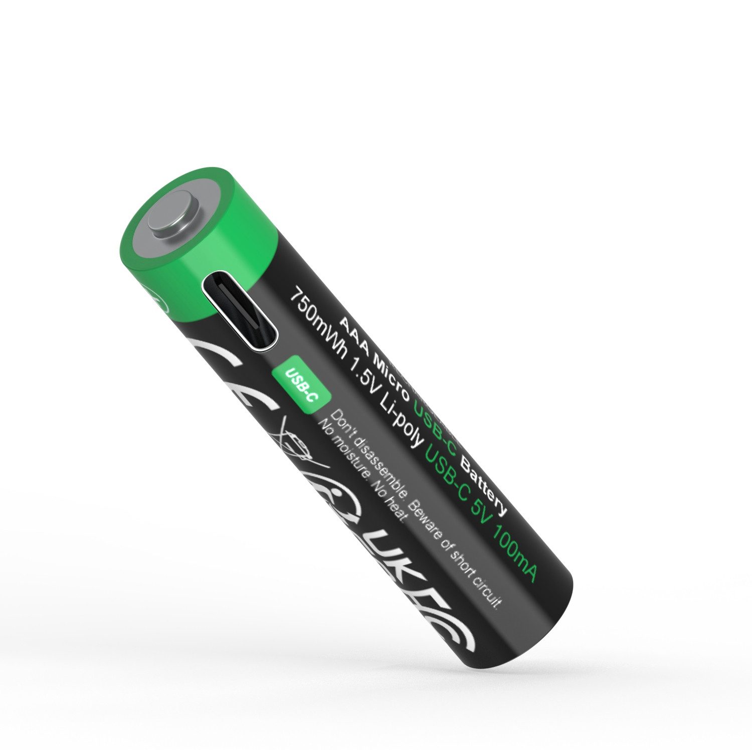 Patona 4 USB-C Premium AAA Akkus Lithium 750mWh Batterie, aufladbar mit 1 zu 2 USB-C Ladekabel (im Lieferumfang enthalten)