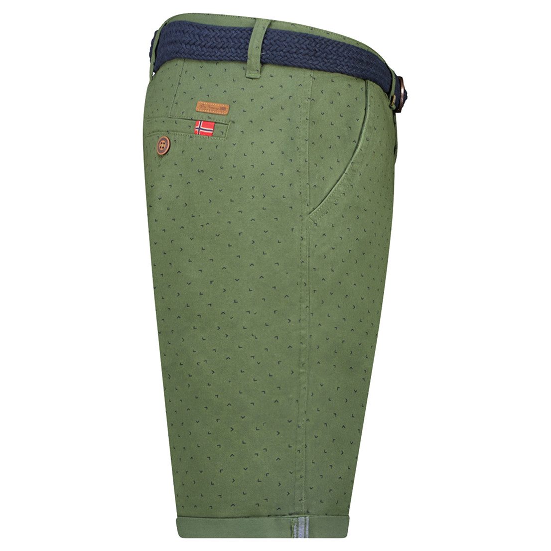 Geographical Norway Chinos Chino Shorts kurze Hose Bermuda Knielang Stoff bequem mit Gürtel short – Bild 2 von 5