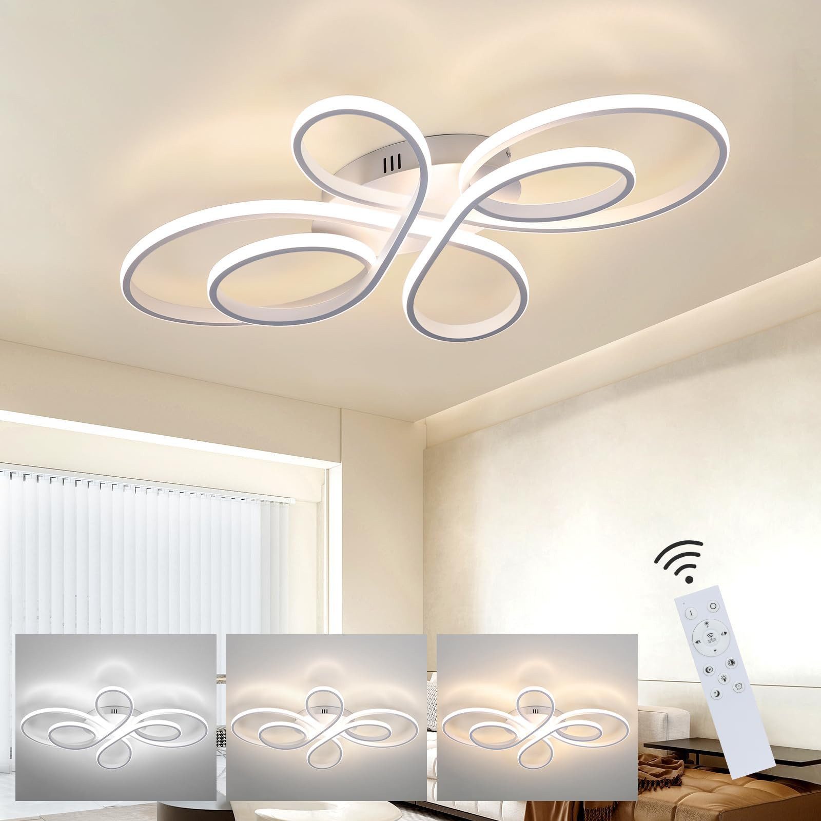 Nettlife LED Deckenleuchte Wohnzimmer Schwarz Dimmbar günstig online kaufen