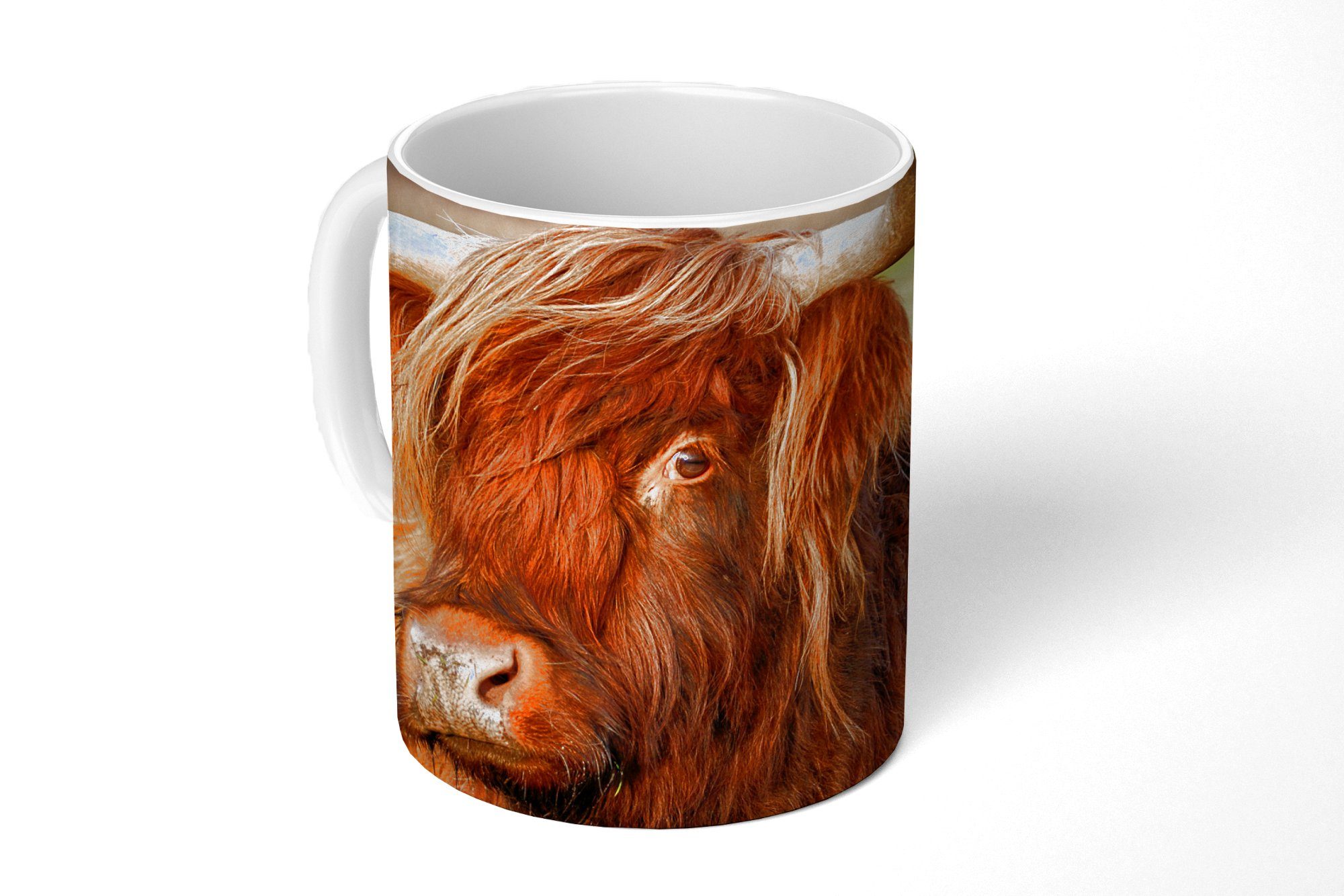 MuchoWow Tasse Schottischer Baum, Teetasse, Kaffeetassen, Geschenk - - Becher, Highlander Keramik, Teetasse, Gras