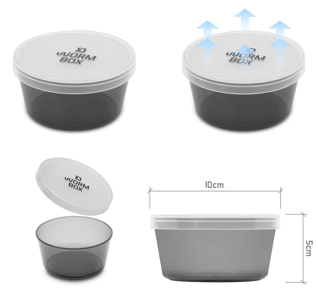 Delphin.sk Transportbehälter Wurmbox WormBOX 10x5cm mit Belüftungsöffnungen - Angeln, (1-St), Belüftungsöffnungen