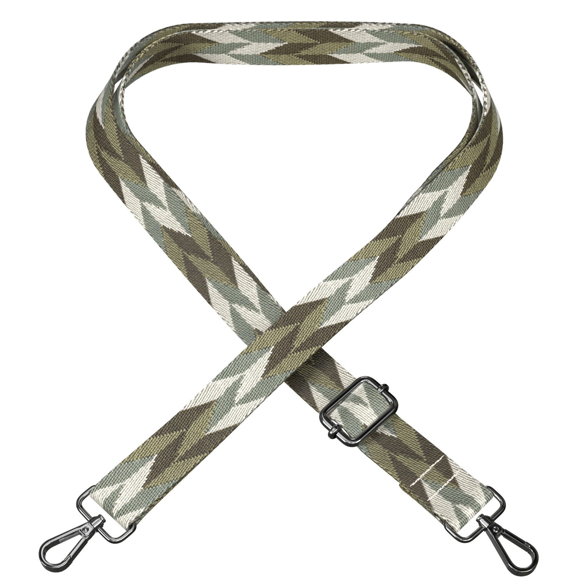 EAZY CASE Schulterriemen Ersatz Taschenriemen Boho Style Schultergurt Taschenband für Taschen in Dunkelgrün Camouflage