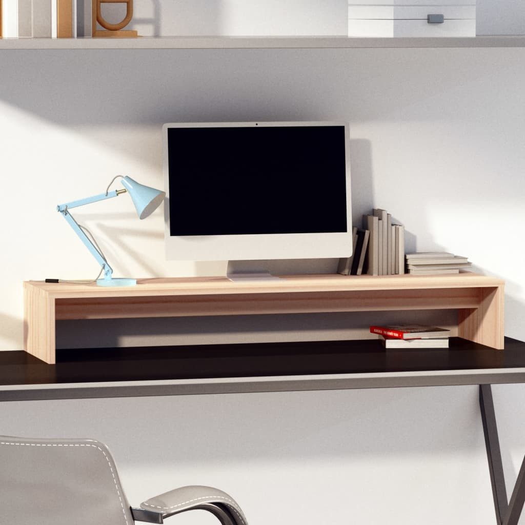 vidaXL TV-Schrank NA Monitorständer 100x27x15 cm Massivholz Kiefer TV-Konsole für Fernse