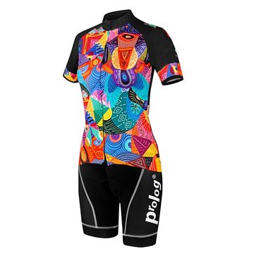 prolog cycling wear Fahrradhose Sommer Radhose Damen KAEOM Black kurz mit Träger 8 Std. Radmarathon Sitzpolster, bequeme Netzträger