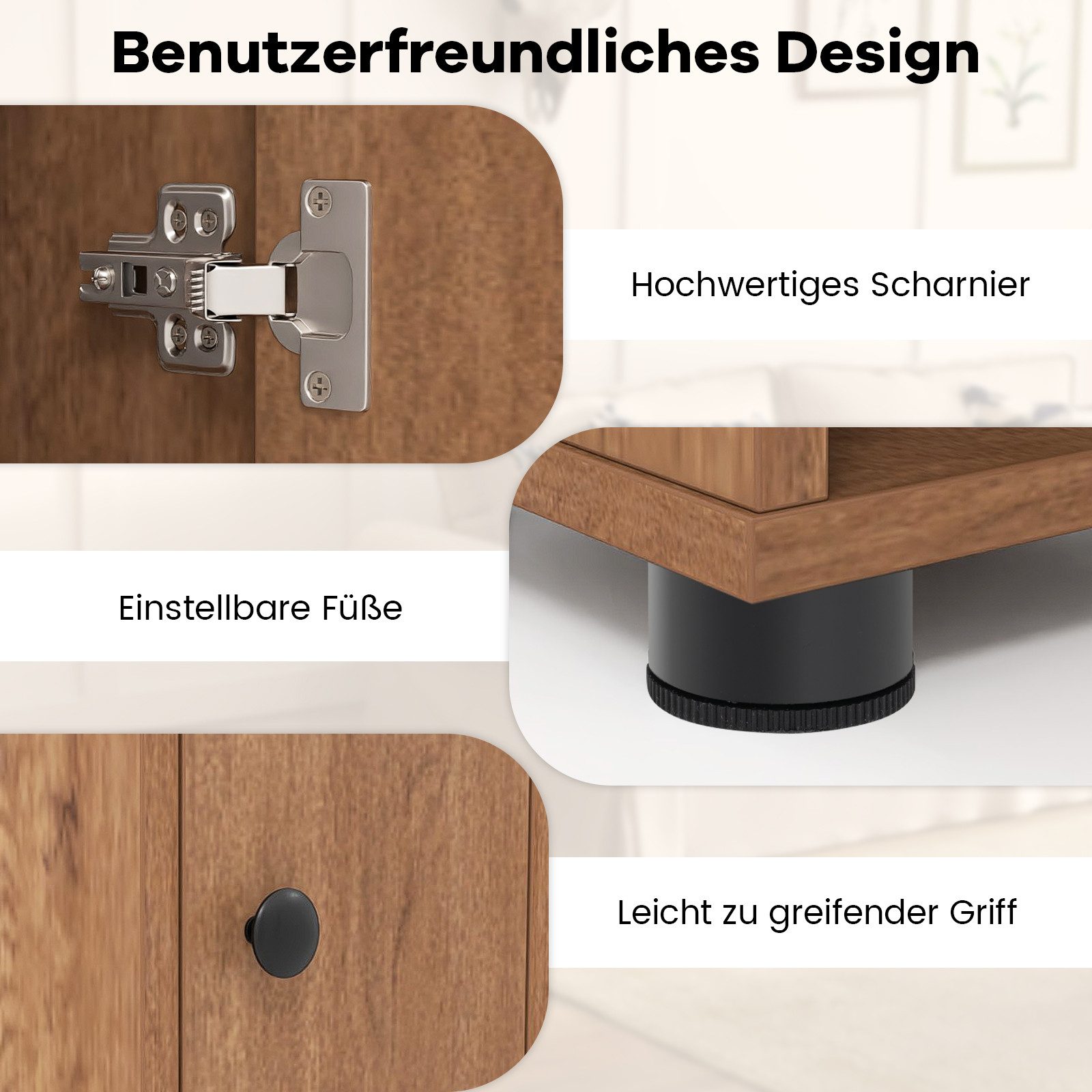 COSTWAY Hochschrank Badschrank schmal, verstellbaren Regal 180cm Weiß – Bild 4 von 5