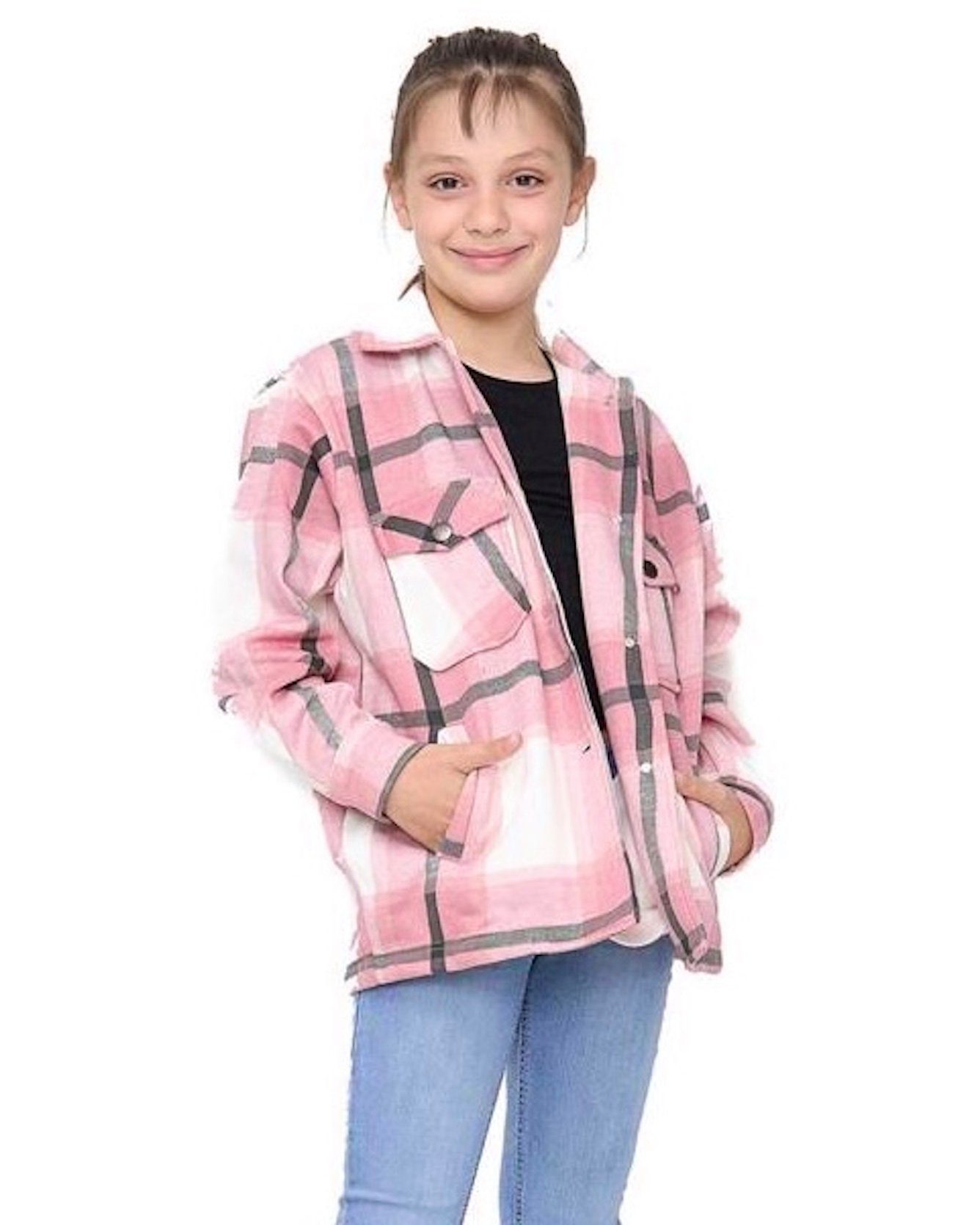Worldclassca Karohemd Worldclassca Mädchen Karo Hemd Hemdjacke Kariert Kinder Holzfällerhemd