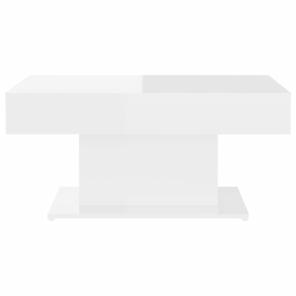 Hochglanz-Weiß Spanplatte Couchtisch furnicato 96x50x45 cm