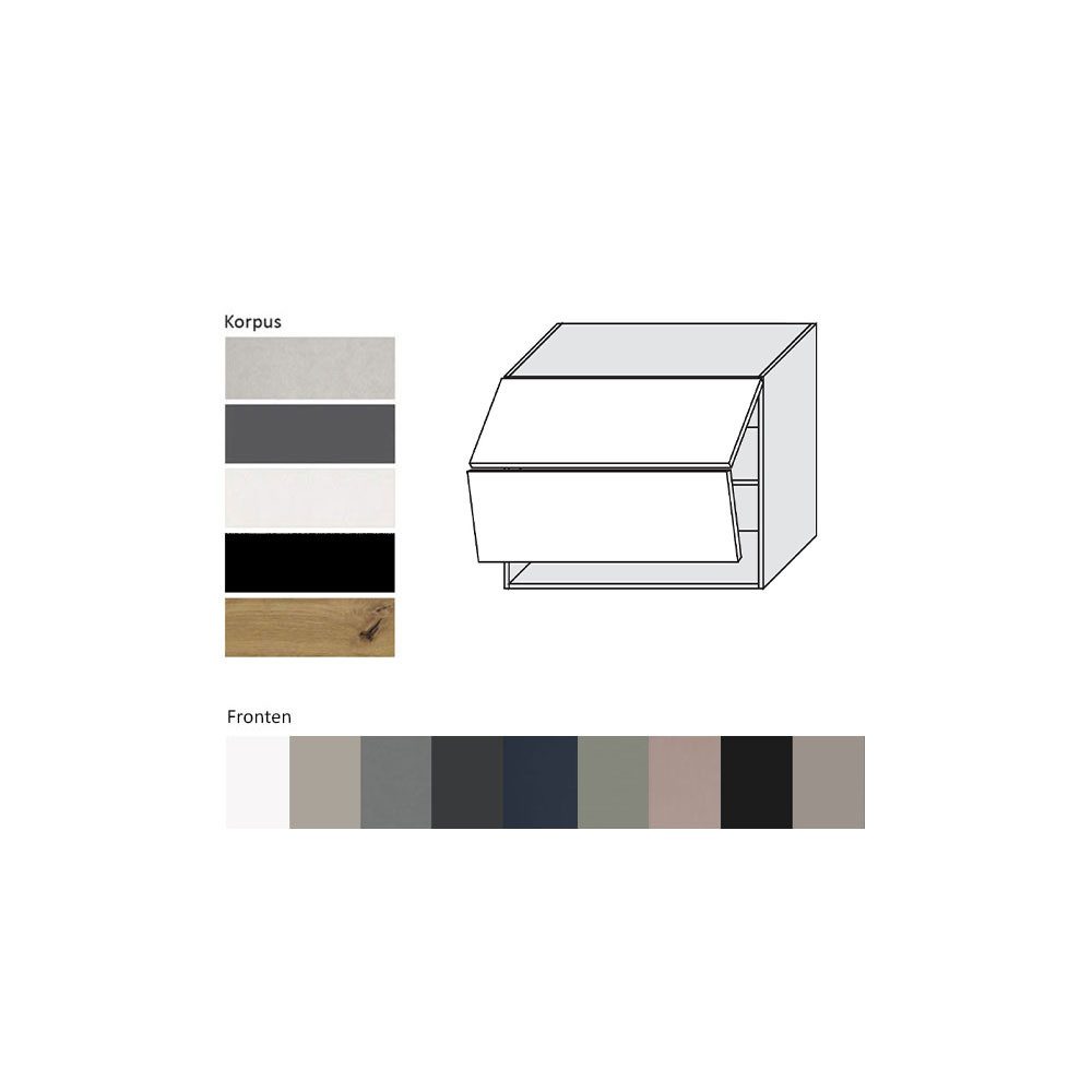 Feldmann-Wohnen Faltlifthängeschrank Bonn (W8B/90-AV, 2-geteilte Hochfaltklappe, 2 Einlegeböden, 1-St., moderne Optik, MDF Fronten) Eiche Artisan / rosé kupfer matt