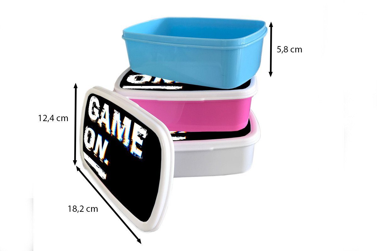 Lunchbox Spiel MuchoWow - für Brotbox Snackbox, rosa Kunststoff (2-tlg), Zitate Mädchen, - Brotdose Gamer, Kunststoff, Kinder, Erwachsene,
