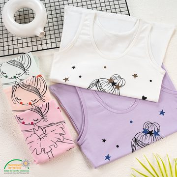 LOREZA Unterhemd 5 Mädchen Unterhemden Baumwolle - Princess (Set, 5-St)