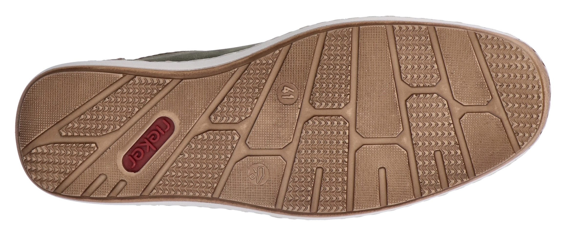 Rieker Slipper Sommerschuh, Schlupfschuh, Freizeitschuh mit kontrastfarbenen Besätzen