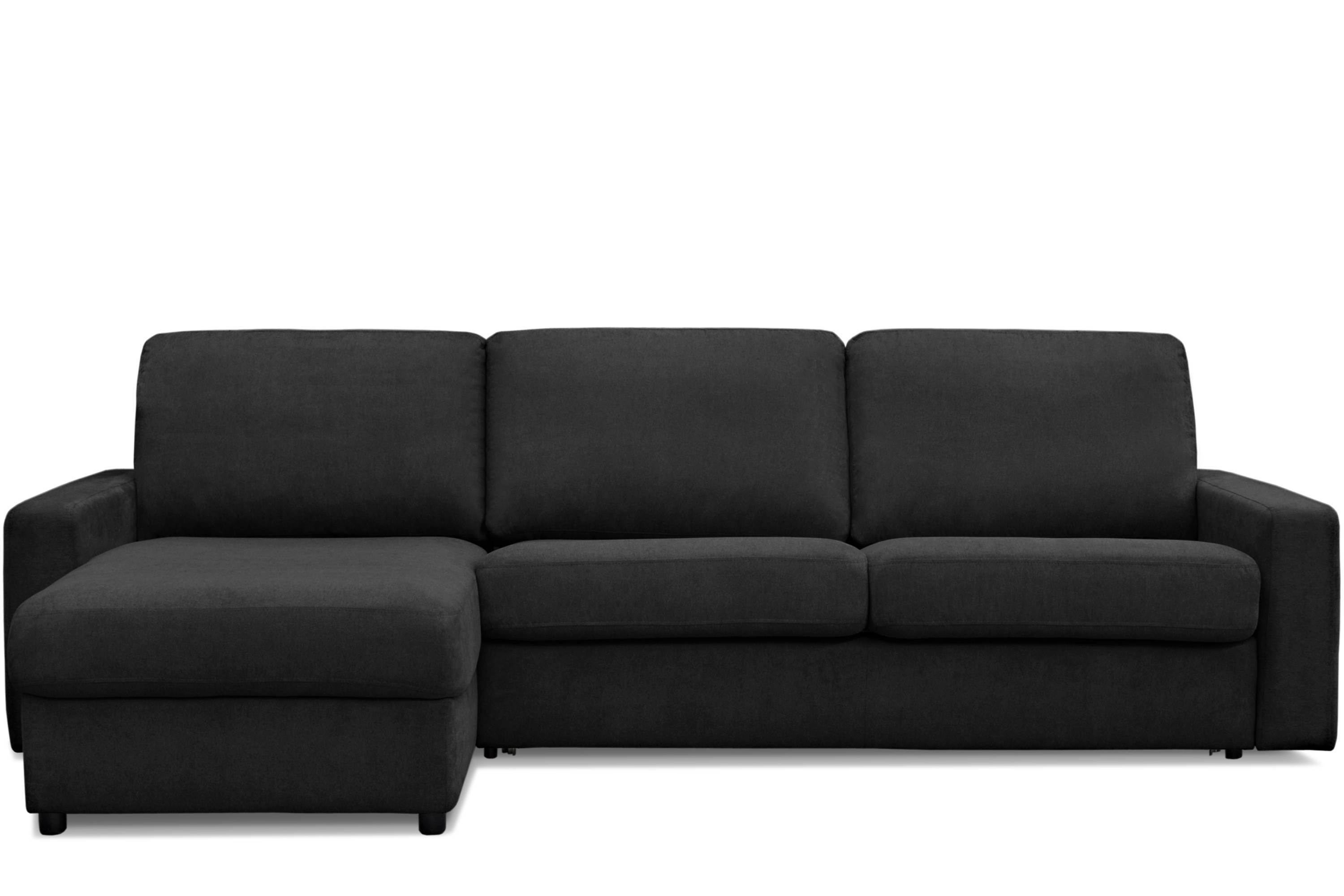 schwarz Ecksofa mit Matratze | Unterfederung Design, zeitloses und | links/rechts, Ecksofa Konsimo schwarz Dauerschlaf-Funktion MENTO schwarz