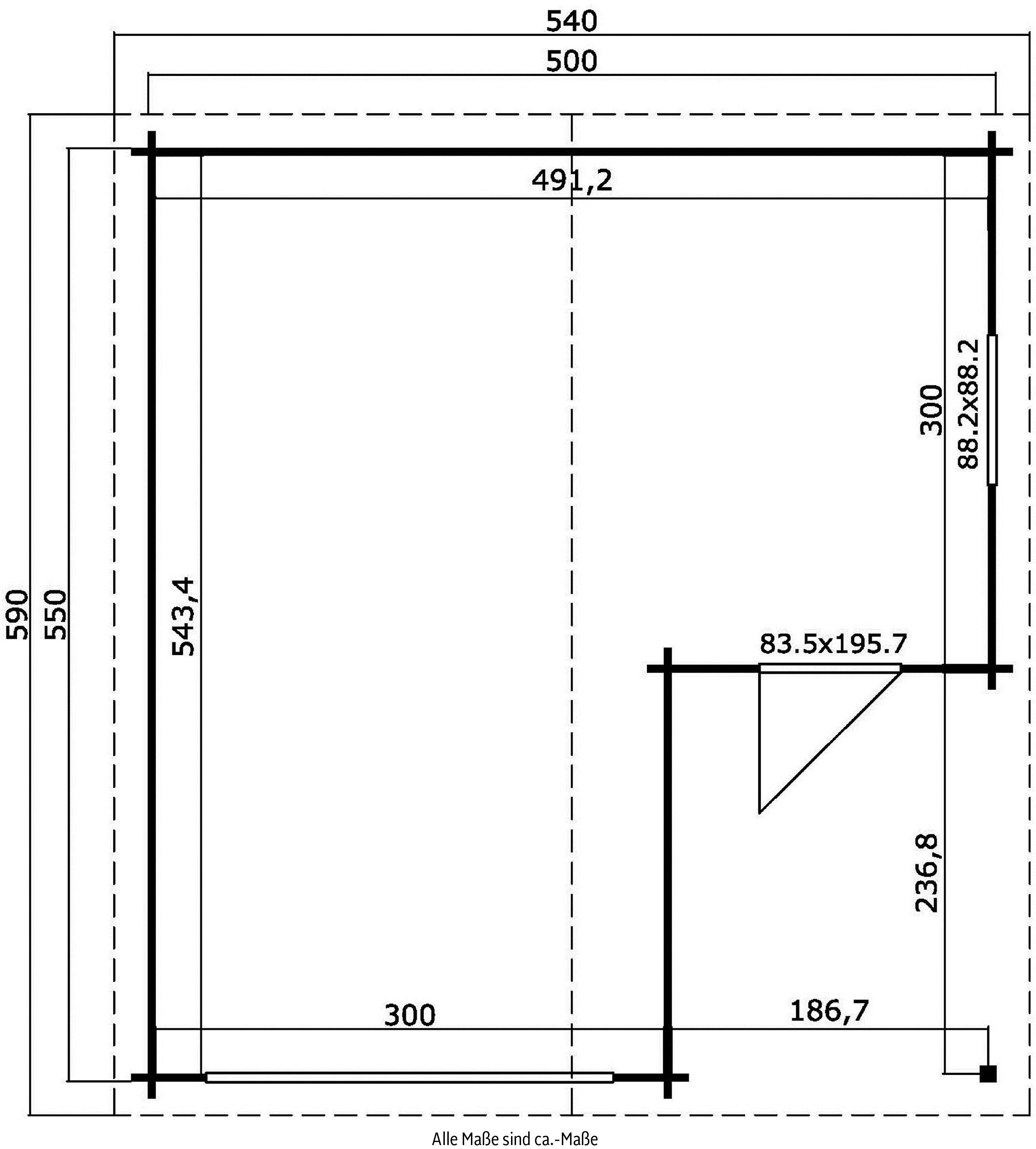 LASITA MAJA Garage Garage Mit (Set, zusätzliche Nevis Schwingtor gletschergrün Eingang), 