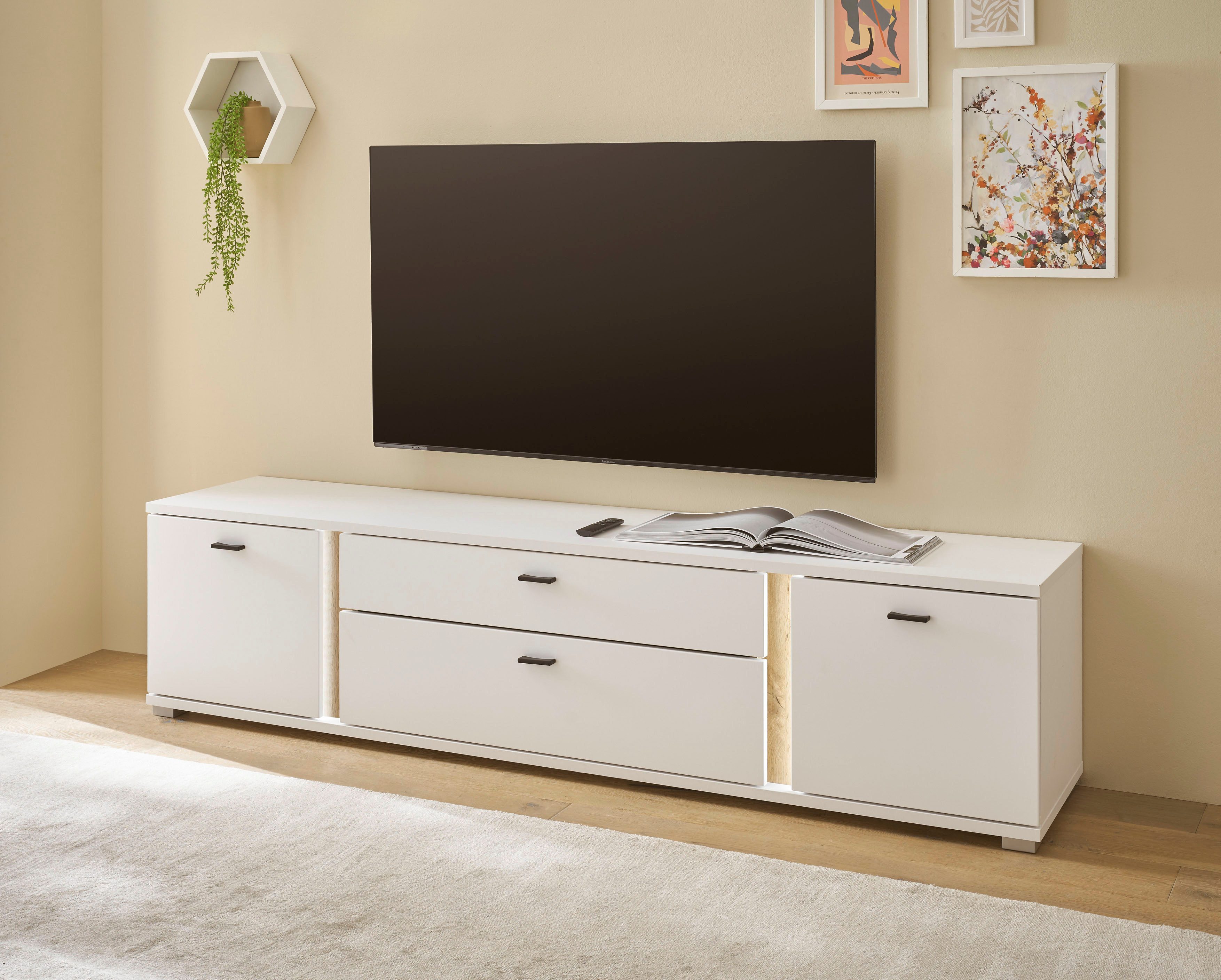 INOSIGN Lowboard LONG ISLAND (1 St), in moderner Trendfarbe,inklusive senkrechter Beleuchtung,Breite 200 cm