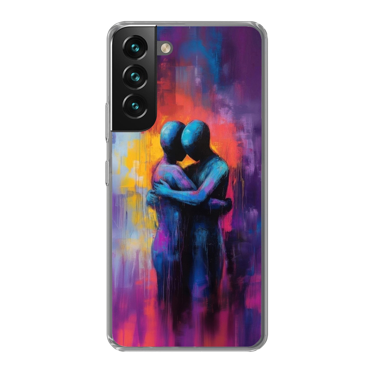 MuchoWow Handyhülle für Samsung Galaxy S22 Umarmung - Körper - Lila, Phone Case, Silikon, Schutzhülle Dünn