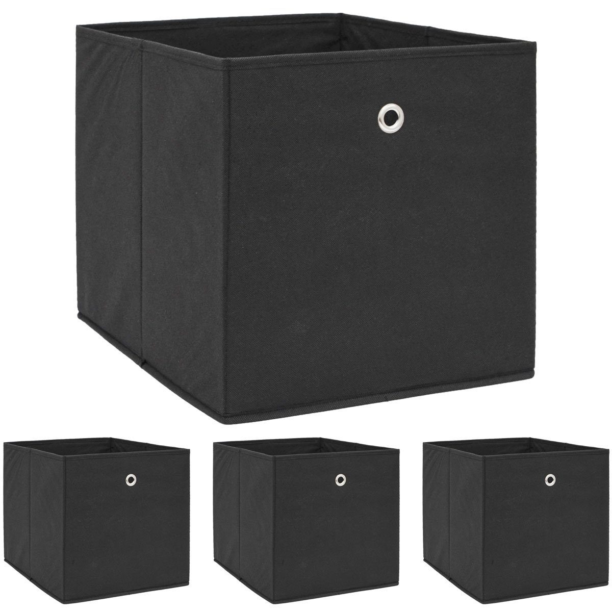 DuneDesign Aufbewahrungsbox »4er Set Aufbewahrungsbox 33x38x33 mit Öse  Faltbox«, Kallax Faltboxen schwarz online kaufen | OTTO