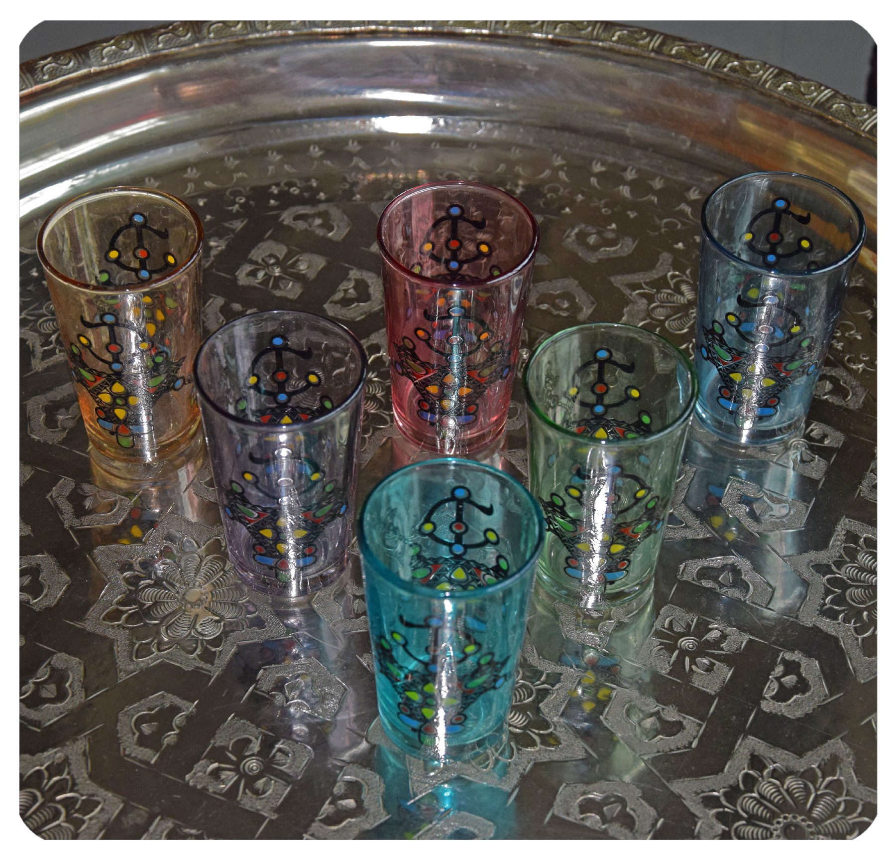 SIMANDRA Teeglas orientalische Teegläser marokkanisches Teeglas Set 6-teilig, handgefertigt