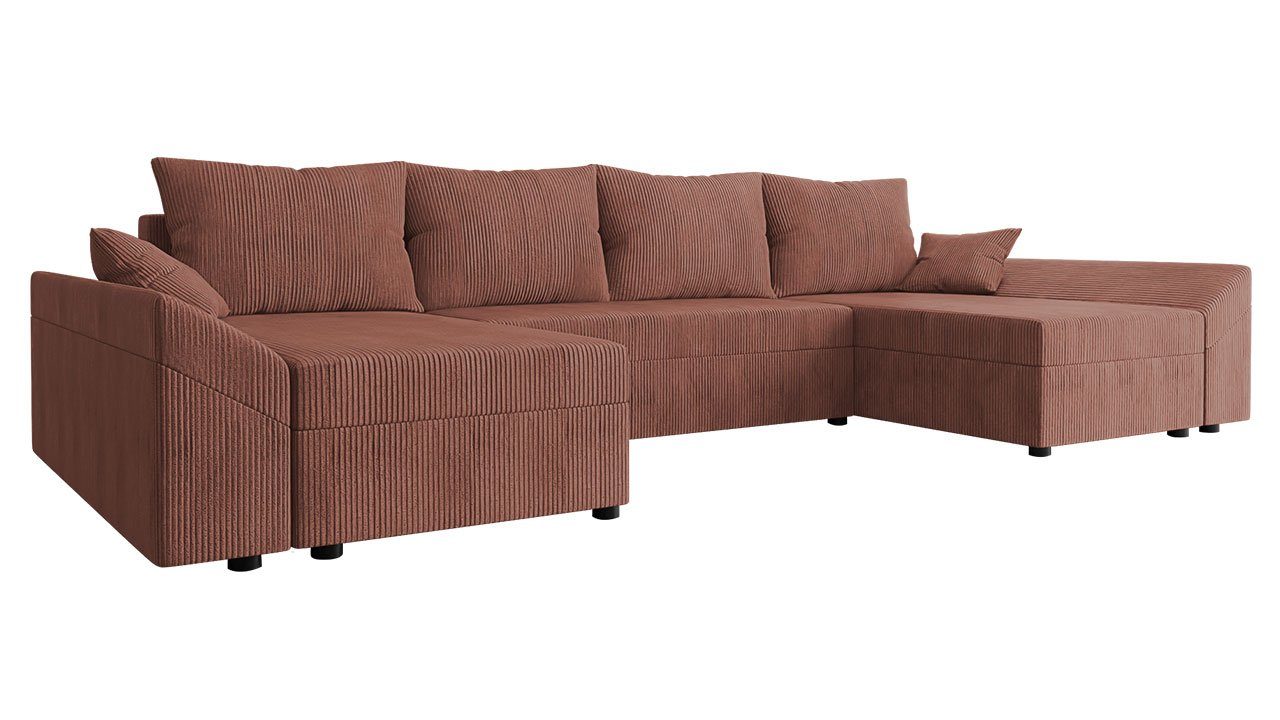 Sofa, U U-Form Schlaffunktion Dante symmetrisches Poso mit Sitzer 5 MIRJAN24 29 Bettkasten, Cord, Wohnlandschaft Ecksofa Eckcouch, und