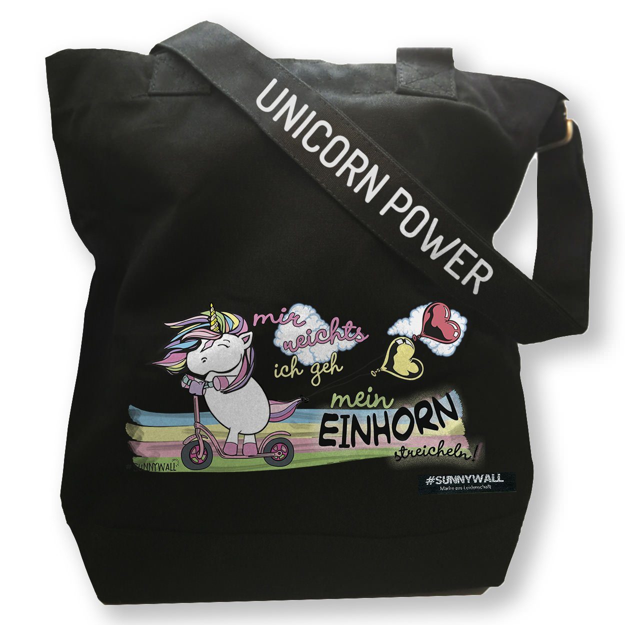 Sunnywall Freizeittasche Freizeittasche Canvas Power Mir Unicorn reichts - / Einhorn