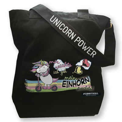 Sunnywall Freizeittasche Freizeittasche Canvas Einhorn - Unicorn Power / Mir reichts