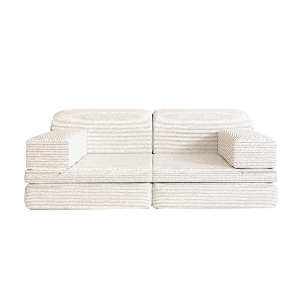 HOME DELUXE Kindersofa Spielsofa LIV - 140 x 70 x 53 cm, Unendliche Kombinationsmöglichkeiten, Modulares Spielsofa, Platzsparend, Cord Sofa, Kindgerechtes Sofa