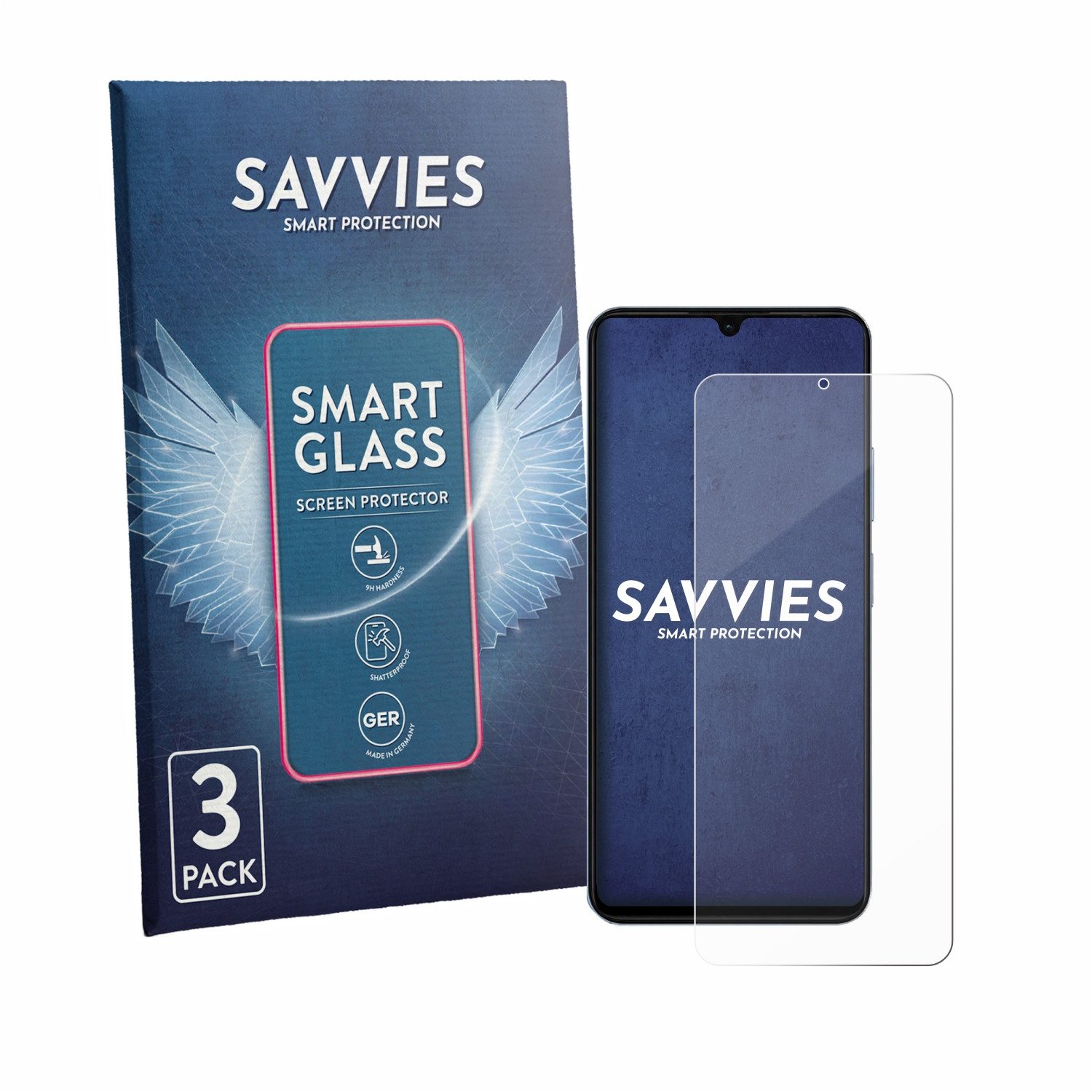 Savvies Displayschutzglas Schutzglas Panzer für Blackview Wave 10C, 3 Stück, Schutzfolie Display Schutz Glas Folie klar