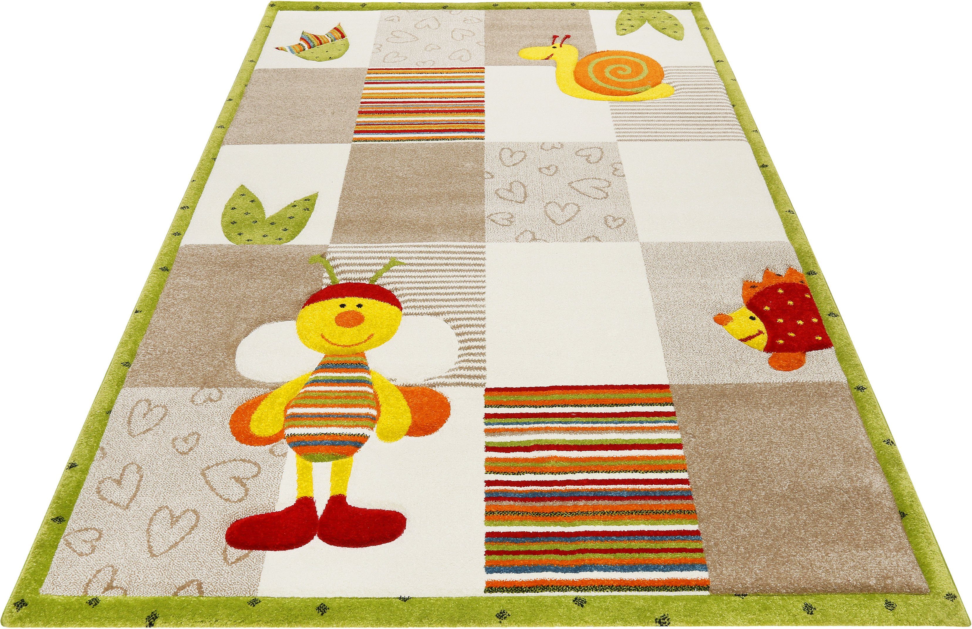 Esprit Kinderteppich Kids Bee 2.0, ESP-24322, rechteckig, Höhe: 13 mm, Kinder Motiv Biene Kurzflor Teppich