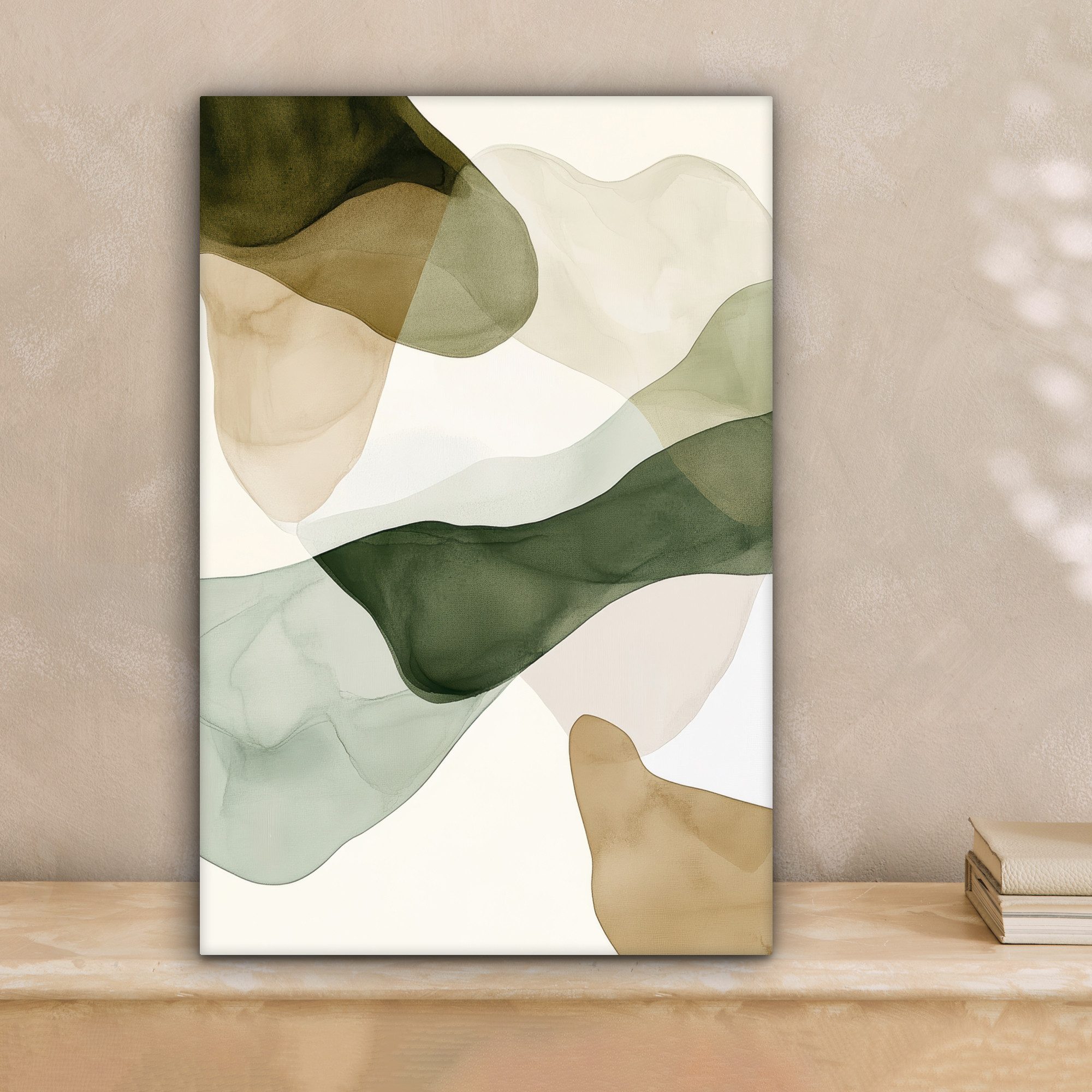 OneMillionCanvasses® Leinwandbild Japandi - Abstrakt - Grün, Fotodruck (1 S günstig online kaufen