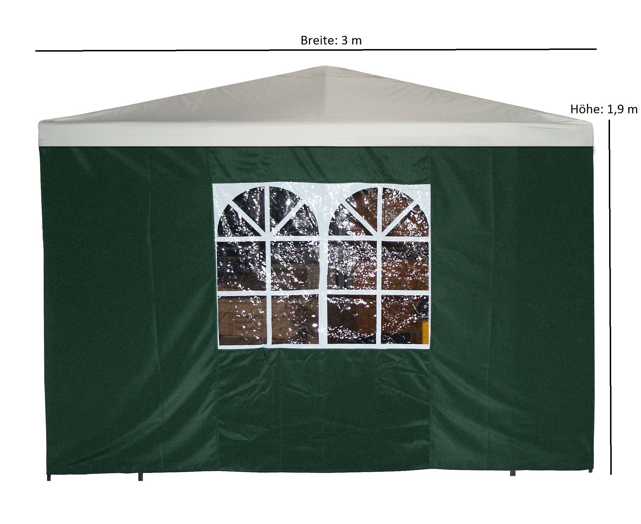 DEGAMO Pavillonseitenteil, 3x1,9 Meter, Polyestergewebe grün, günstig online kaufen
