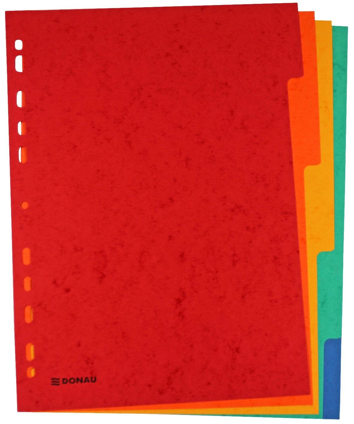 DONAU Aktenordner Register - blanko, Karton, A4, 5 Blatt, 5-farbig
