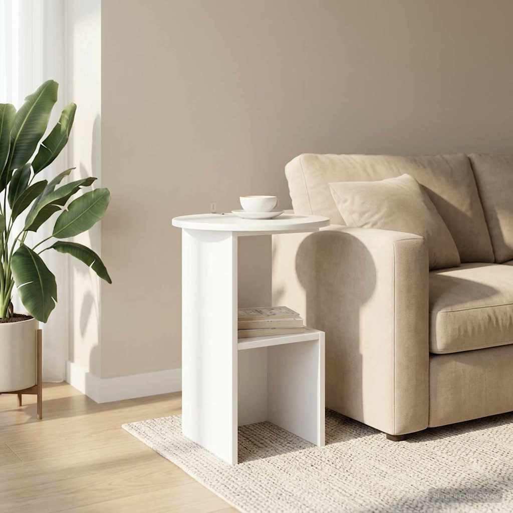 furnicato Beistelltisch 39,5 x 55 cm Hochglanz weiß (1-St), Kratzfester Beistelltisch mit Ablagefläche für dein Wohnzimmer
