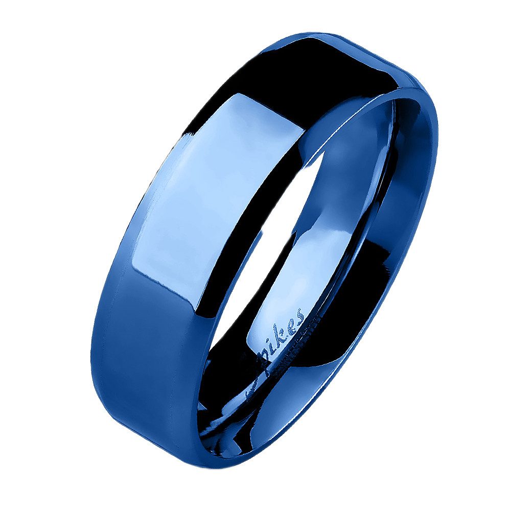 Taffstyle Fingerring Herren & Damen Ring Edelstahl Blau Größe 68 (21.6) Breit 8mm (Trauring Hochzeitsring), Herrenring Damenring Freundschaftsring Paarring Partnerring Ehering
