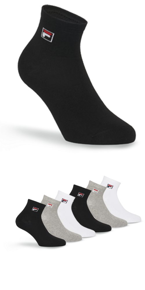 Fila Kurzsocken UNISEX QUARTER PLAIN SOCKS (6-Paar) mit Logo-Schriftzug günstig online kaufen