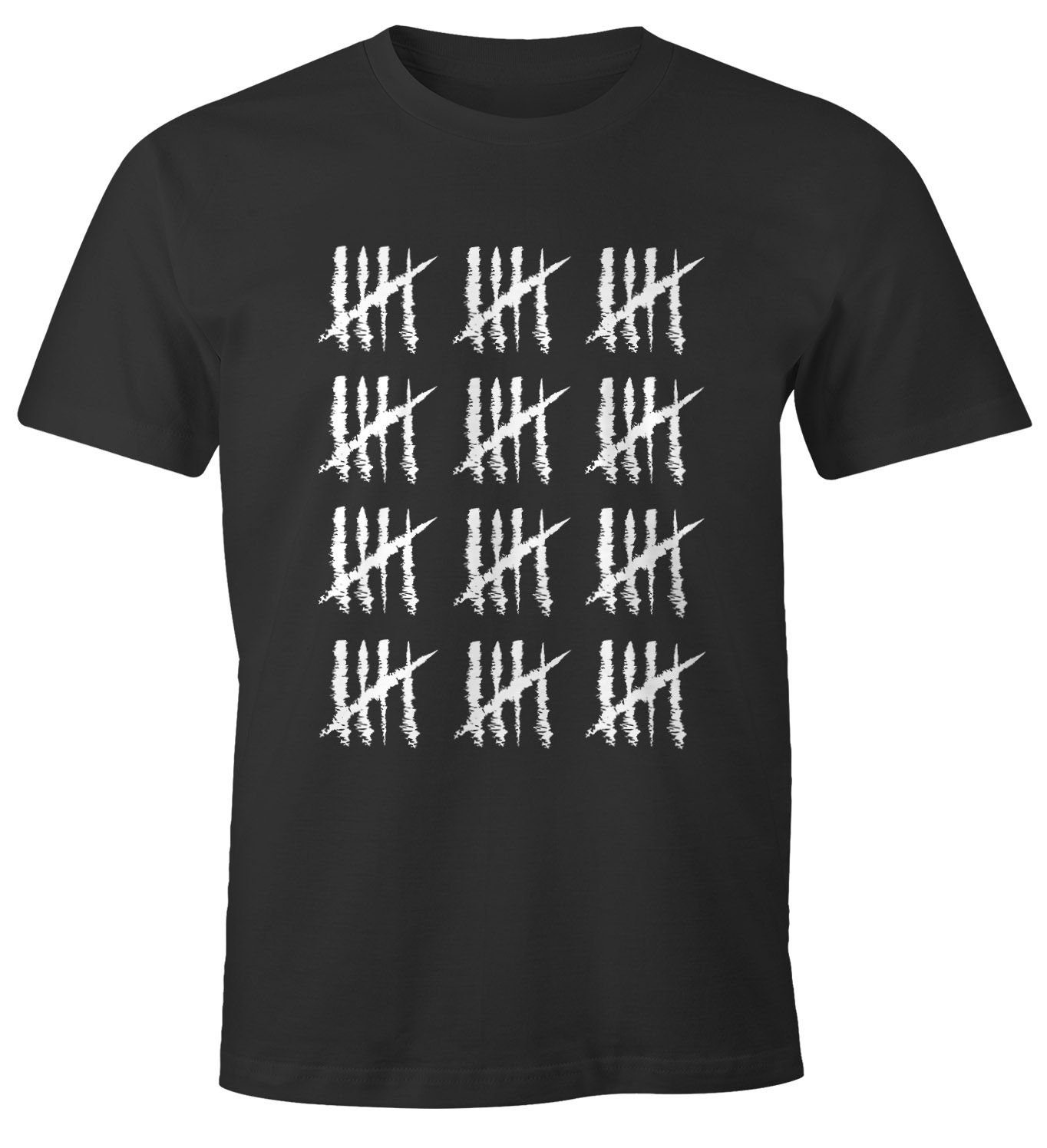 MoonWorks Print-Shirt Herren T-Shirt [object Striche mit anthrazit Geburtstag Alter Fun-Shirt Print 60 Moonworks® Jahrgang Strichliste Geschenk Jubiläum Object
