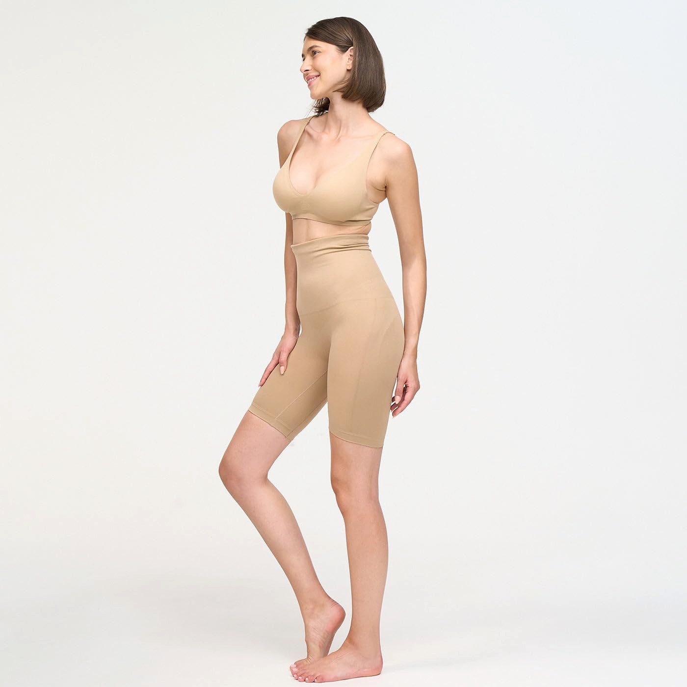 cfab (creamy fabrics) Shapingpants High Waisted Shaping Shorts-Beige-3XL