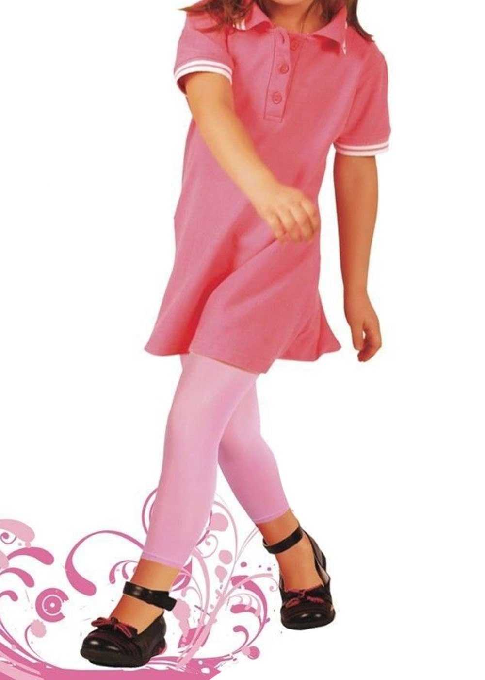 Leggings Kinder Mädchen Leggings halb blickdicht 40den 7/8 lang Microfaser