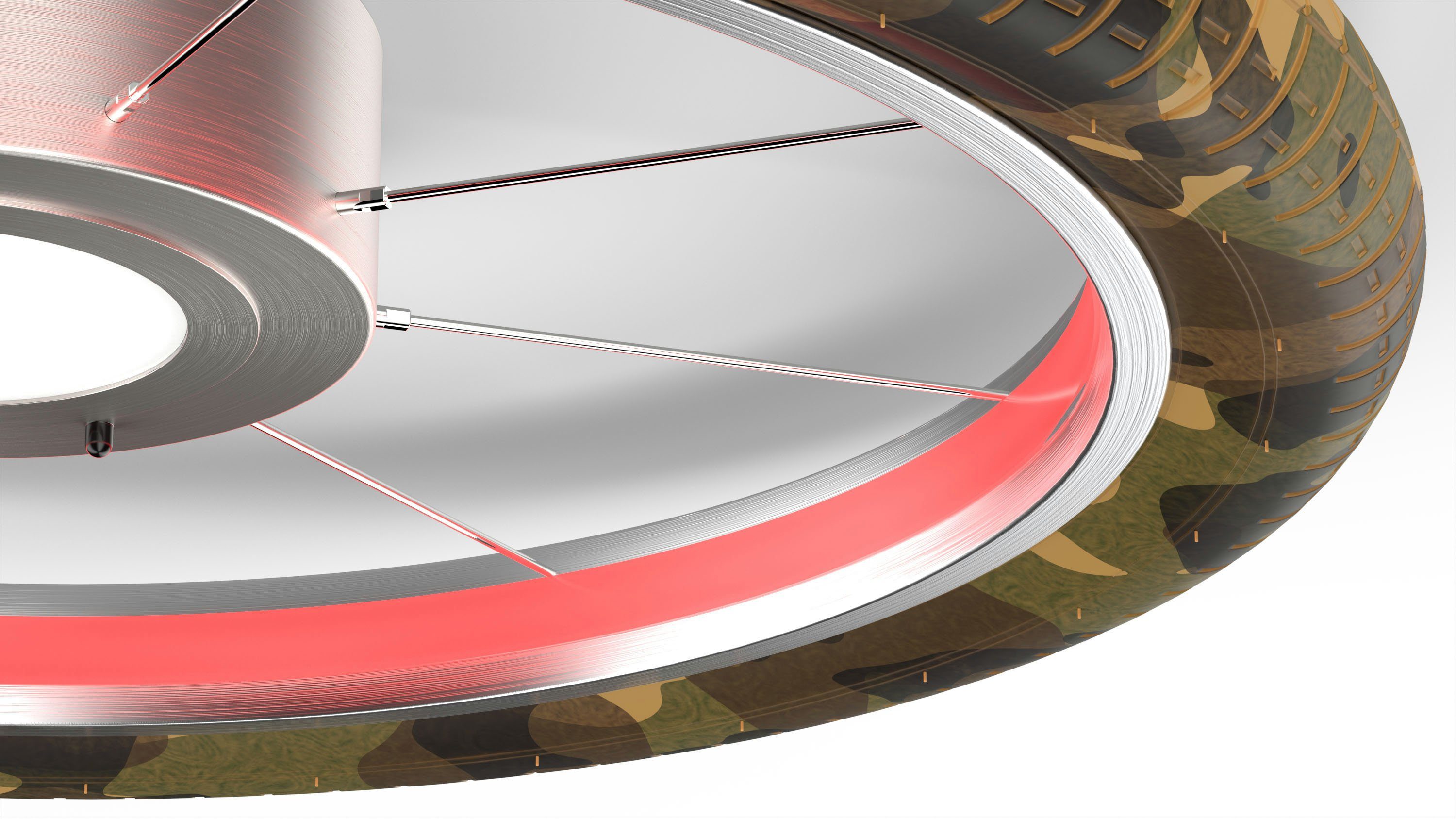 EVOTEC schaltbar getrennt indirekte Beleuchtung Wheel, Deckenleuchte LED Hauptlicht 51cm, und wechselbar, Ø