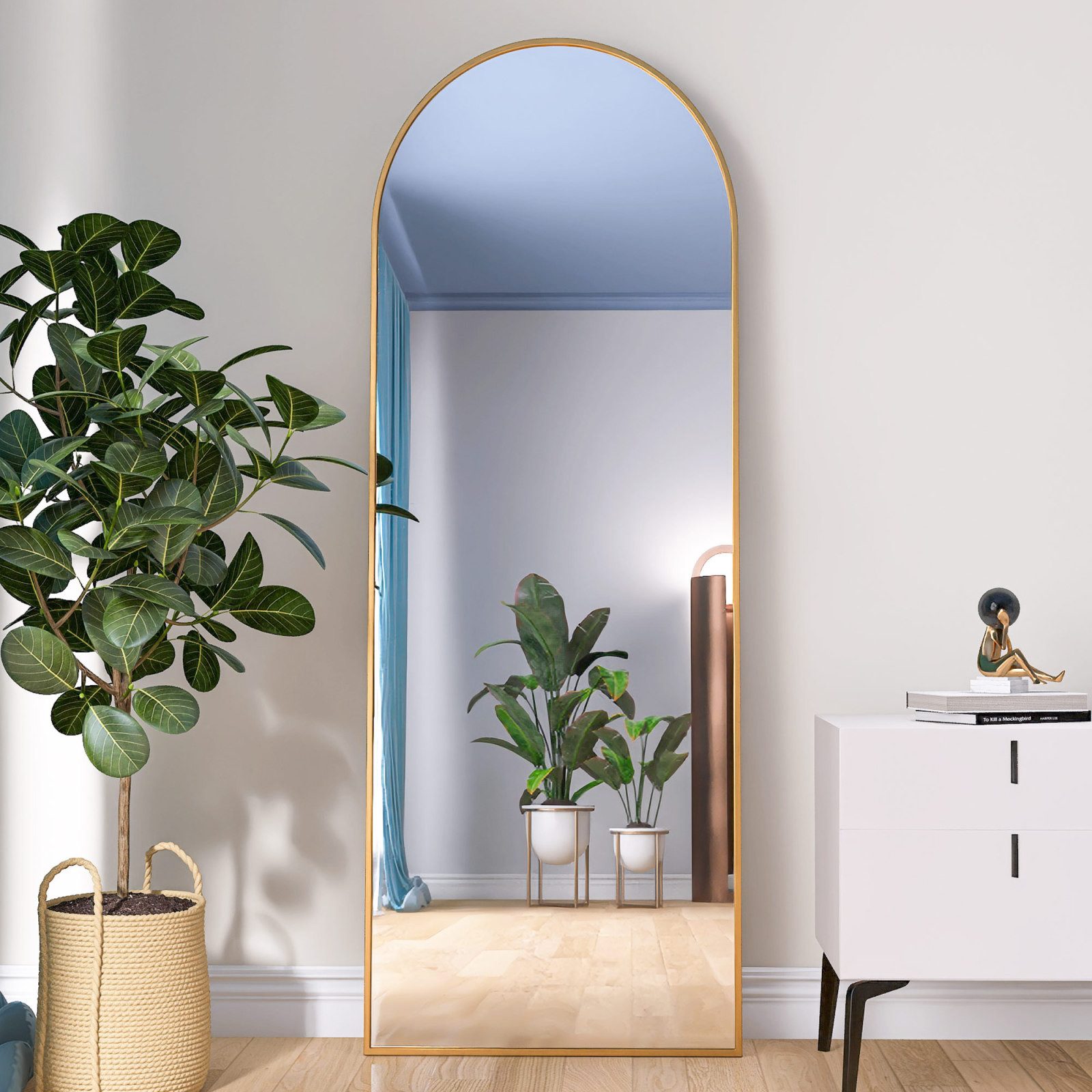 Furnishings Home Ganzkörperspiegel Standspiegel Oval Wandspiegel günstig online kaufen