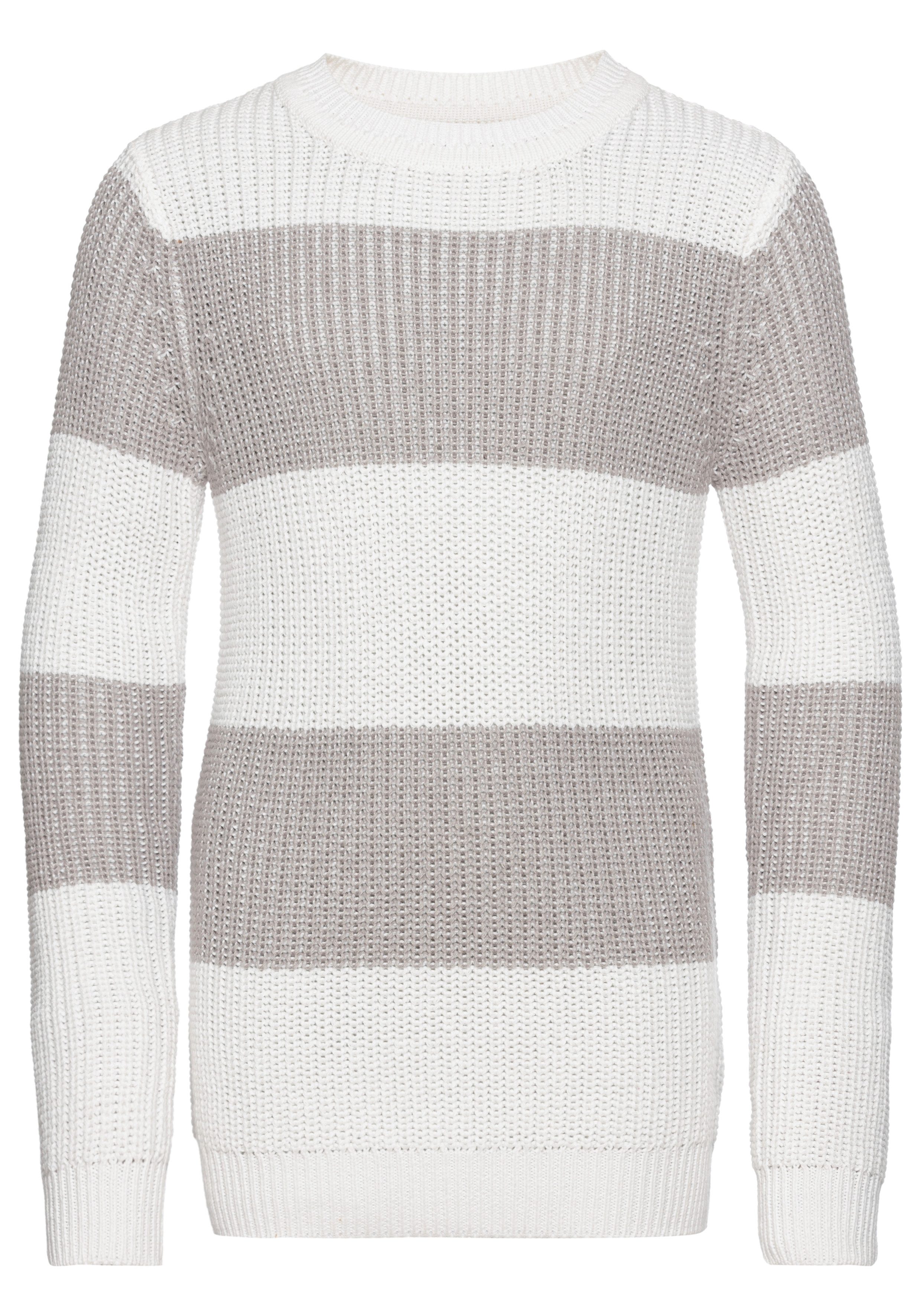 Strickpullover Streifenpullover mit breitem Muster