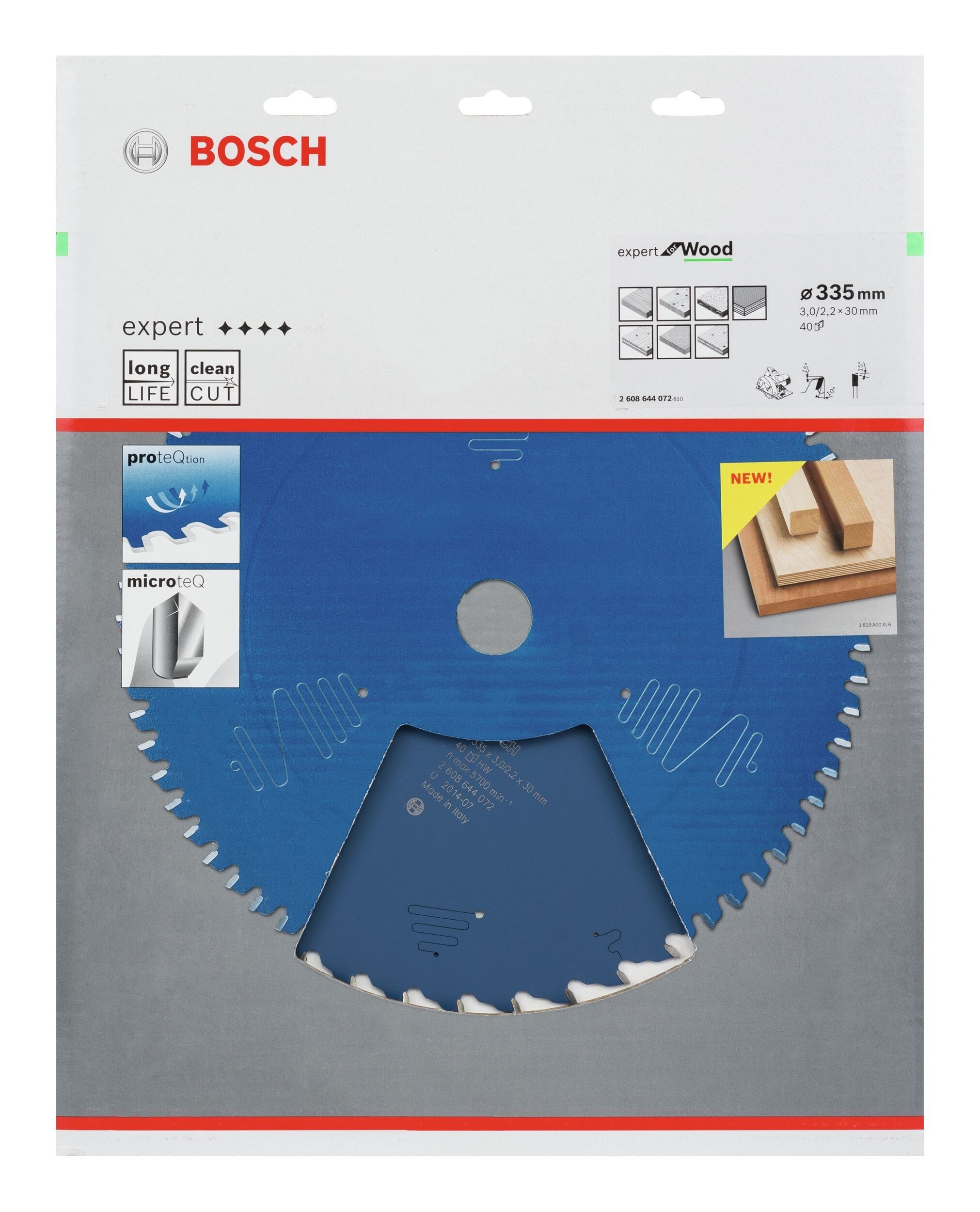 BOSCH Kreissägeblatt Expert 40Z, For - 335 x Wood 30 mm 3 x
