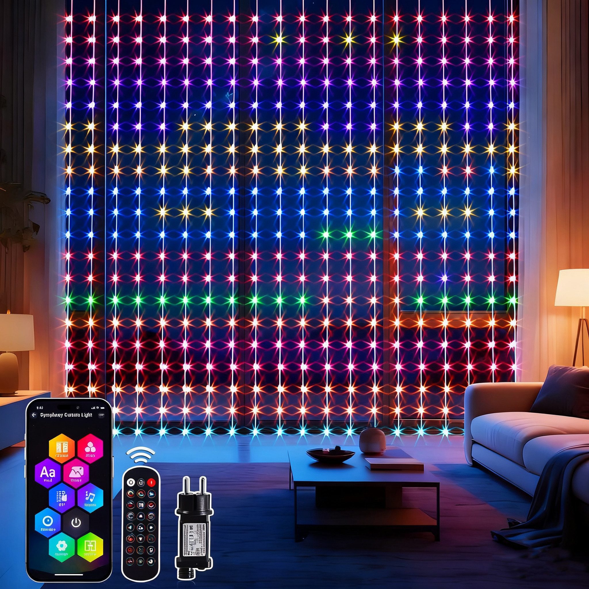 Elegear Lichterkette 2*2M/3*3M LED Lichtervorhang, Weihnachtsdeko, App/Fern günstig online kaufen