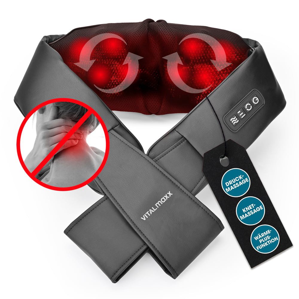 VITALmaxx Shiatsu-Massagegerät Massagegerät Nacken & Schulter, Entspannung Massage Verspannungen Krämpfe lösen Nacken Rücken Schulter