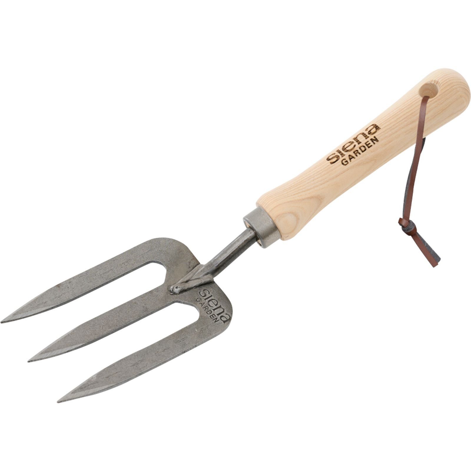 Siena Garden Spatengabel Handgabel geschmiedet 3 Zinken Eschegriff FSC Premium Qualität